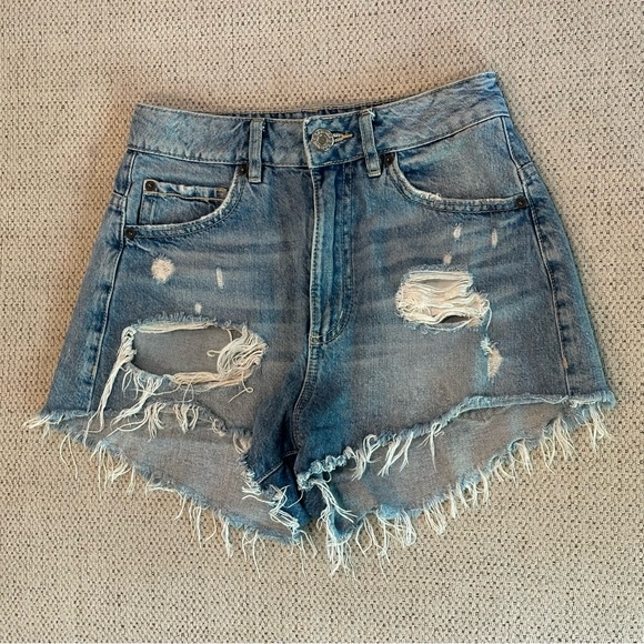 GARAGE Distressed Denim Women Shorts - Picture 1 of 4